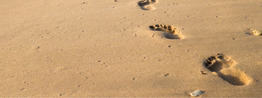 footprints in the sand
